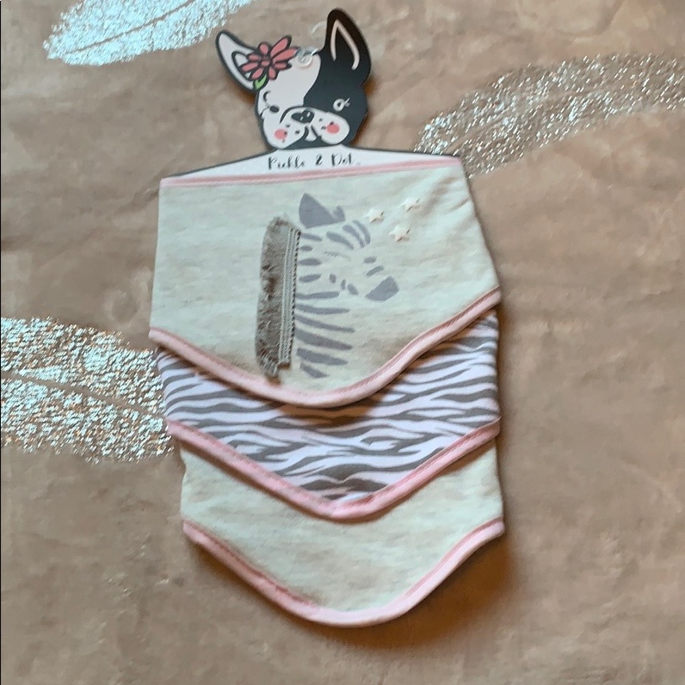 Pickle & Dot Baby Girl Bandana Bibs Set of 3 NWT